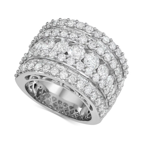 Diamond Five Row Band (5 ct. t.w.) in 14k White, Yellow or Rose Gold
