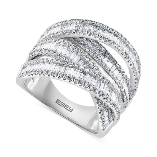EFFY® Diamond Baguette Crossover Statement Ring (1-5/8 ct. t.w.) in 14k White Gold