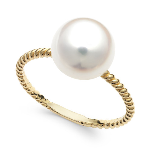 Cultured Freshwater Pearl Ring in 14k Gold (9mm)