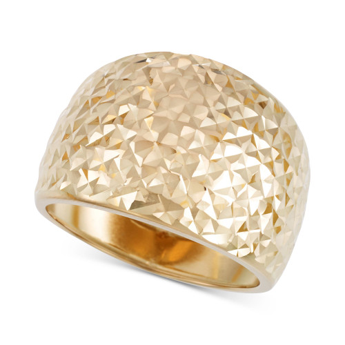 Textured Wide Statement Ring in 10k Gold