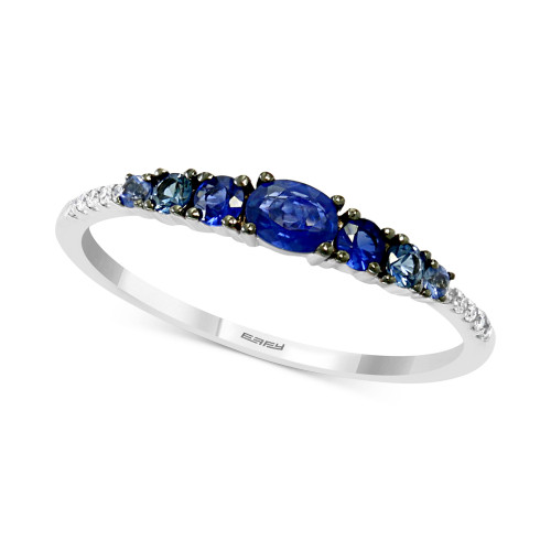 EFFY® Sapphire (1/2 ct. t.w.) & Diamond (1/20 ct. t.w.) Ring in 14k White Gold