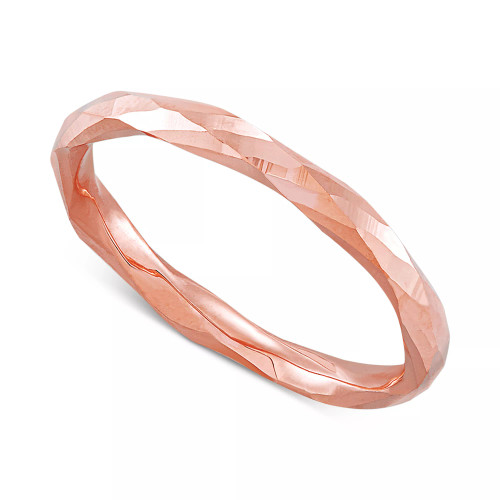 Polished Twist-Look Band in 10k Gold, Rose Gold & White Gold