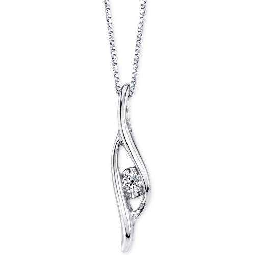 Sirena Diamond Accent Swirl Pendant Necklace in 14k White Gold