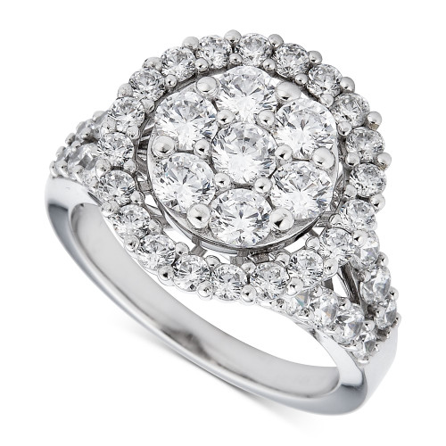 Diamond Halo Cluster Ring (2-1/2 ct. t.w.) in 14k White Gold