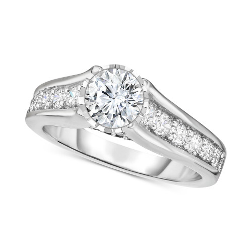 TruMiracle® Diamond Cathedral Engagement Ring (1-1/2 ct. t.w.) in 14k White Gold