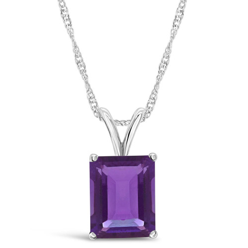 Amethyst (3-1/7 ct. t.w.) Pendant Necklace in 14K White Gold