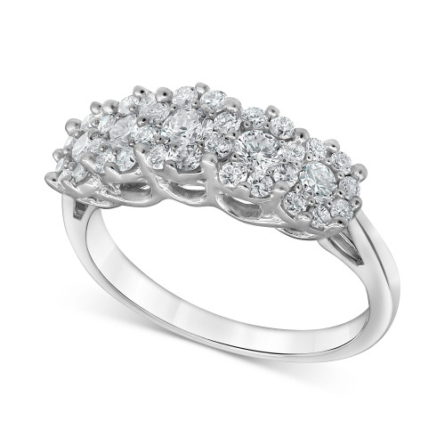 Lab-Created Diamond Horizontal Cluster Statement Ring (1 ct. t.w.) in Sterling Silver