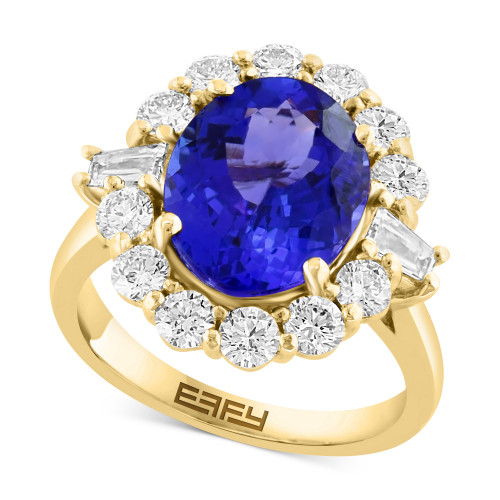 EFFY® Limited Edition Tanzanite (4-3/4 ct. t.w.) & Diamond (1-3/8 ct. t.w.) Halo Ring in 14k Gold