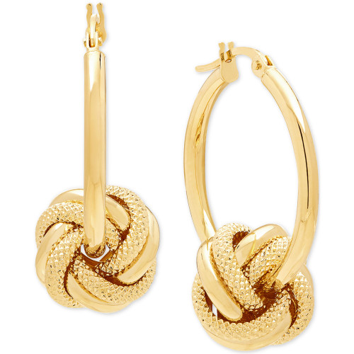 Love Knot Drop Earrings in 14k Gold