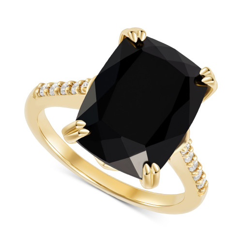 Onyx (7-1/2 ct. t.w.) and Cubic Zirconia Statement Ring in 14k Gold-Plated Sterling Silver