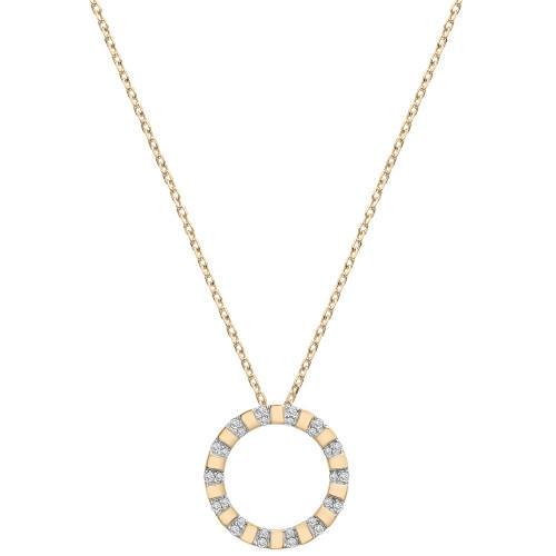Diamond Circle 18" Pendant Necklace (1/6 ct. t.w.) in 14k Gold-Plated Sterling Silver, Created for Macy's