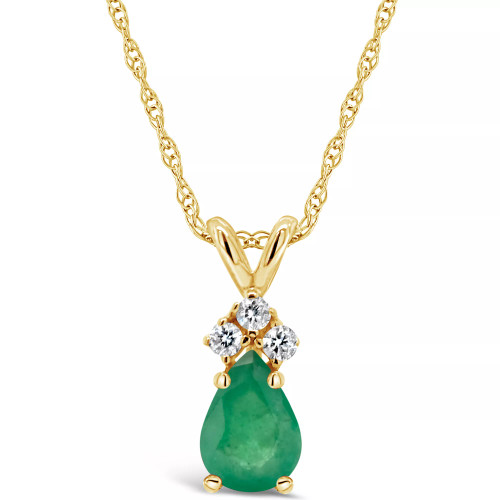 Sapphire (7/8 ct. t.w.) and Diamond Accent Pendant Necklace in 14k Yellow Gold (Also in Ruby & Emerald)