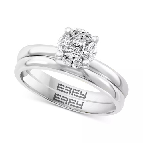 EFFY® Diamond Cluster Bridal Set (3/8 ct. t.w.) in 14k White Gold or 14k Gold and White Gold