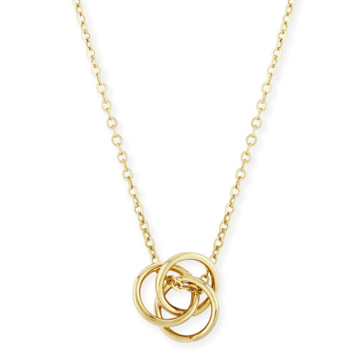 Love Knot Necklace Set in 14k Yellow Gold