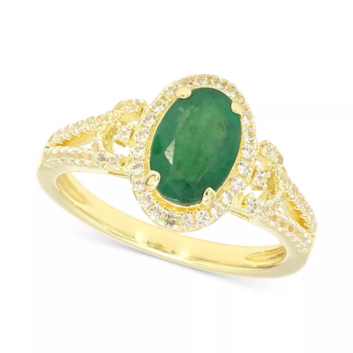 Ruby (1-1/2 ct. t.w.) & White Sapphire (1/3 ct. t.w.) Vintage Look Halo Ring in Sterling Silver (Also in Emerald & Sapphire)