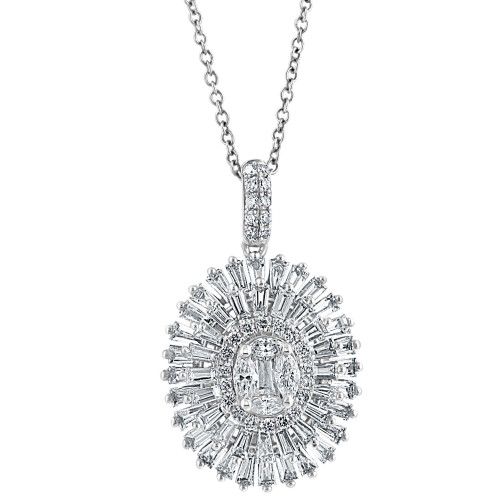EFFY® Diamond Multi-Cut Halo Cluster 18" Pendant Necklace (1-5/8 ct. t.w.) in 14k White Gold