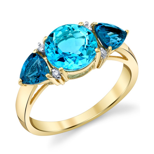 Blue Topaz (3-7/8 ct. t.w.) & Diamond Accent Ring in 14k Gold