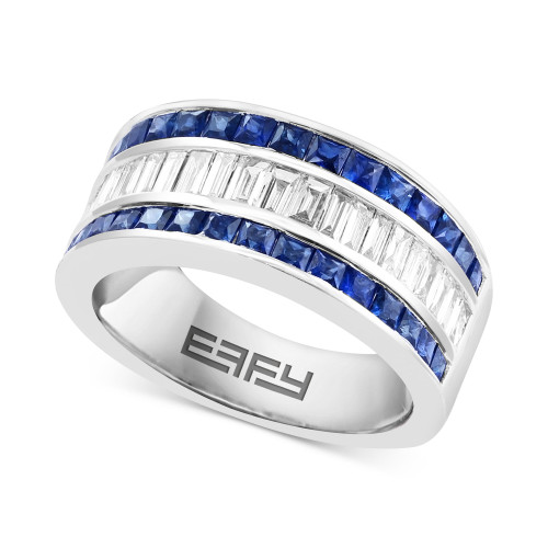 EFFY® Sapphire (1-5/8 ct. t.w.) & Diamond (1 ct. t.w.) Ring in 14k White Gold