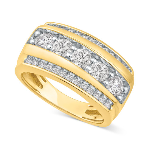 Men's Diamond Multirow Band (2 ct. t.w.) in 10k Gold