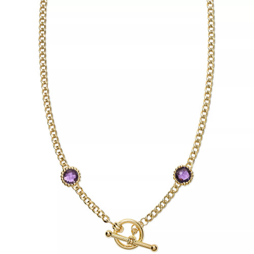 Amethyst Curb Link 20" Toggle Necklace (4 ct. t.w.) in 14k Gold-Plated Sterling Silver (Also in Blue Topaz & Citrine)