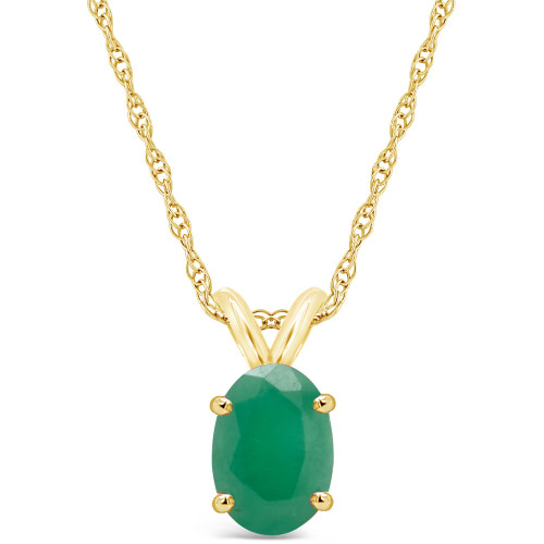 Emerald (3/4 ct. t.w.) Pendant Necklace in 14k Yellow Gold