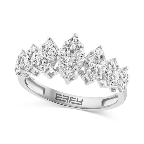 EFFY® Diamond Princess & Marquise Cluster Ring (7/8 ct. t.w.) in 14k White Gold