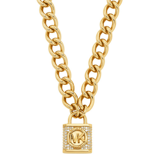 Pave Lock Chain Necklace