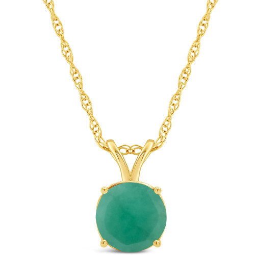 Emerald (1-1/2 ct. t.w.) Pendant Necklace in 14K Yellow Gold