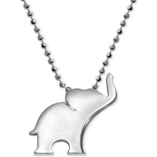 Little Luck by Elephant Pendant Necklace in Sterling Silver