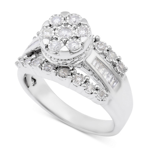 Diamond Dome Cluster Promise Ring (1/2 ct. t.w.) in Sterling Silver