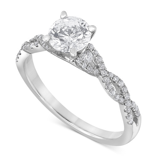 Diamond Twist Engagement Ring (1 ct. t.w.) in 14k White Gold