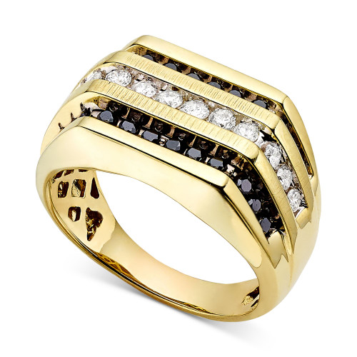 Men's White and Black Diamond (1 ct. t.w.) Ring