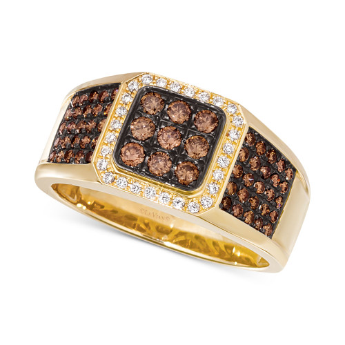 Chocolatier® Men's Diamond Cluster Ring (7/8 ct. t.w.) in 14k Gold