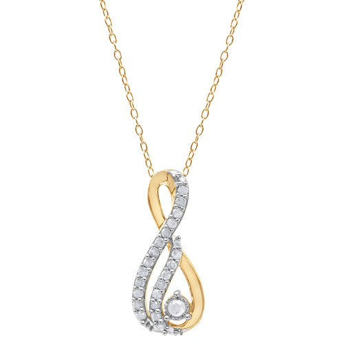 Diamond Treble Clef 18" Pendant Necklace (1/4 ct. t.w.) in Gold-Plated Sterling Silver
