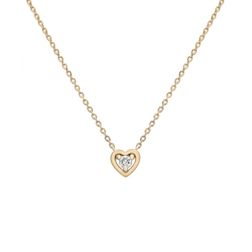 Diamond Heart 18" Pendant Necklace (1/10 ct. t.w.) in 14k Gold-Plated Sterling Silver, Created for Macy's