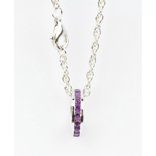 Semi Precious Birthstone Charm with 18" Chain in Sterling Silver