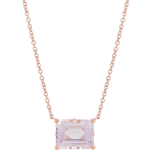 Pink Amethyst Solitaire Pendant Necklace (2-1/6 ct. t.w.) in 10k Rose Gold, 16" + 1" extender