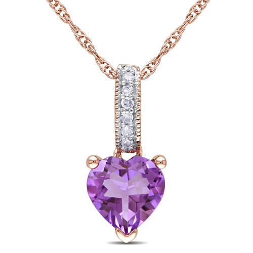 Amethyst and Diamond Accent Pendant and Chain
