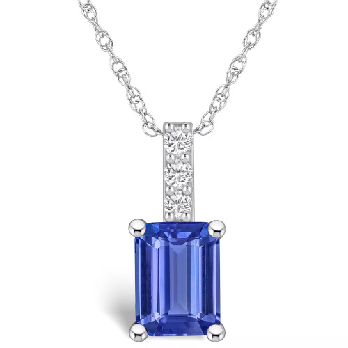 Tanzanite (1-1/8 Ct. t.w.) and Diamond Accent Pendant Necklace
