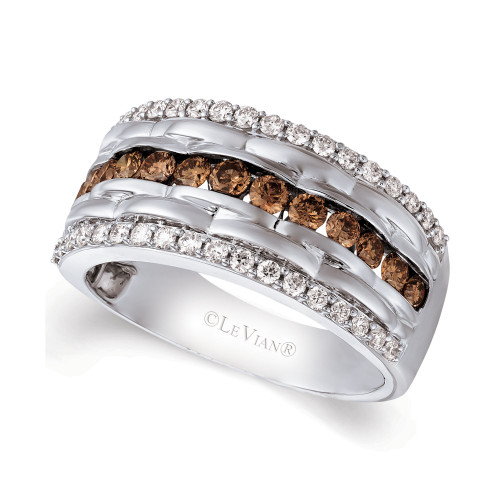 Chocolatier® Men's Diamond Multi-Row Ring (1-1/3 ct. t.w.) in 14k White Gold
