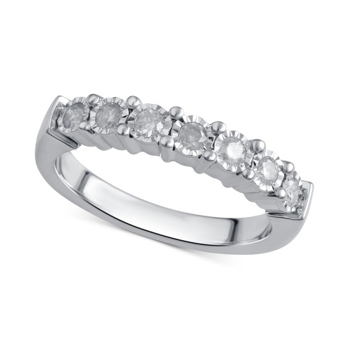 Diamond Band (1/4 ct. t.w.) in Sterling Silver or 14k Gold over Sterling Silver