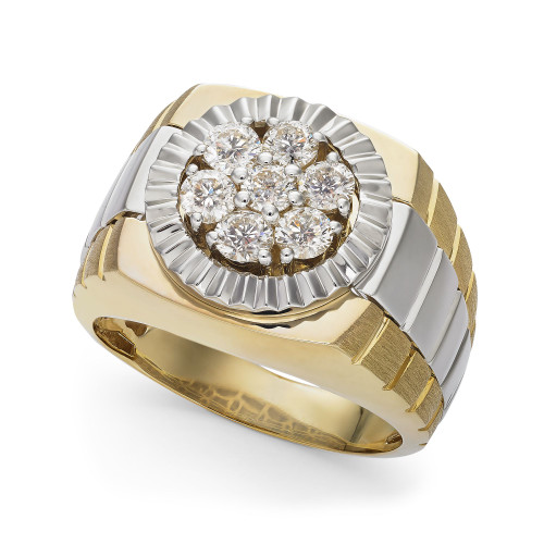 Men's Diamond Two-Tone Ring in 10k Gold (1 ct. t.w.)