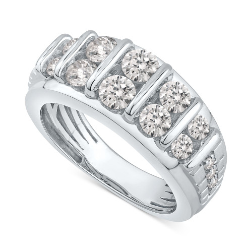 Men's Diamond Graduated Column Band (2 ct. t.w.) in 10k White Gold