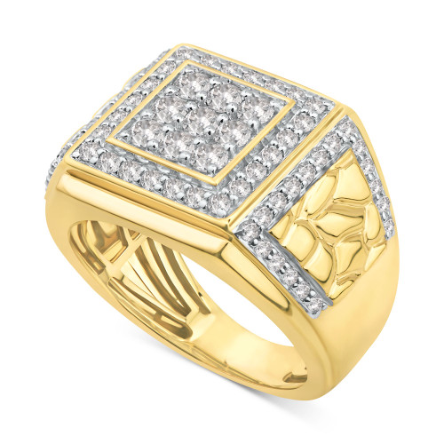Men's Diamond Cluster Nugget Ring (1-1/2 ct. t.w.) in 10k Gold