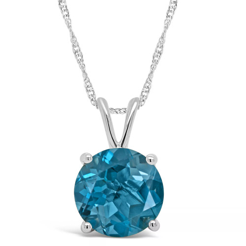 Garnet (2-1/3 ct. t.w.) Pendant Necklace in Sterling Silver. Also Available in London Blue Topaz (2-3/8 ct. t.w.)