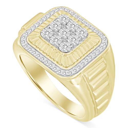 Men's Diamond Halo Cluster Ring (1/2 ct. t.w.) in 10k Gold