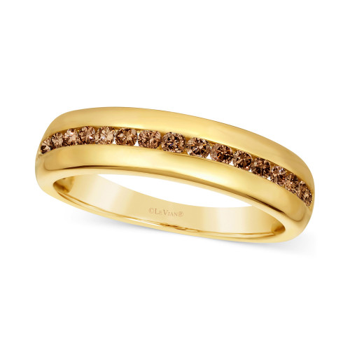 Chocolatier® Men's Chocolate Diamond Band (1/2 ct. t.w.) in 14k Gold