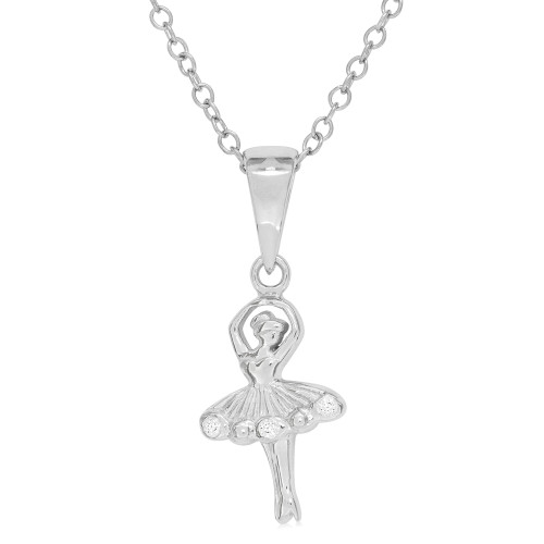 Children's Diamond Accent Ballerina Necklace in Sterling Silver