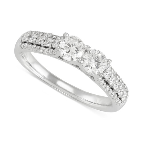 Diamond Two-Stone Engagement Ring (1 ct. t.w.) in 14k White Gold