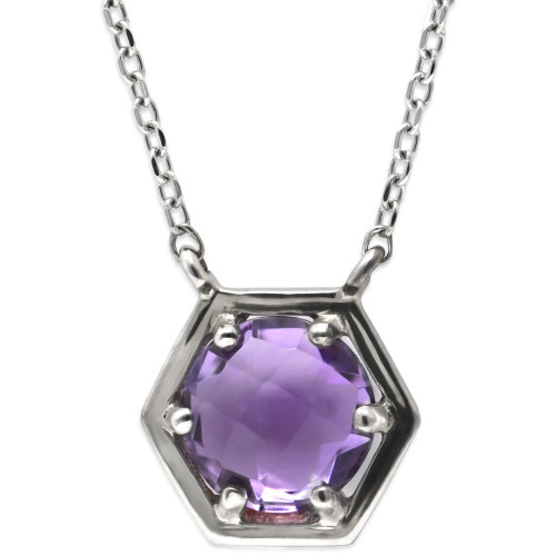 Jac & Jo by Anzie Amethyst Solitaire Pendant Necklace (1-1/3 ct. t.w.) in Sterling Silver, 16" + 1" extender